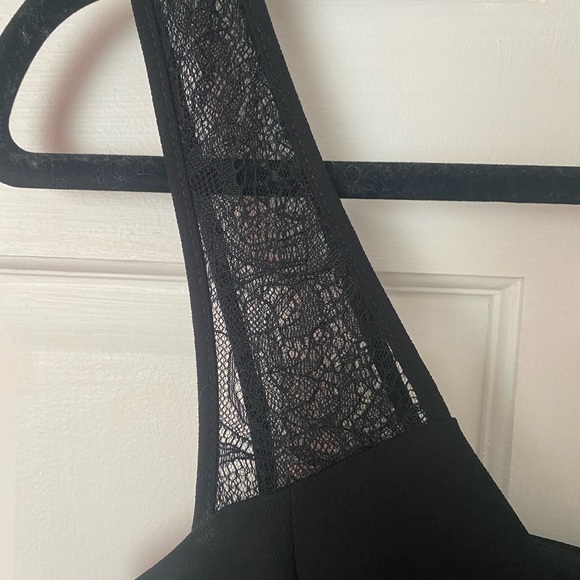 Black Mini Dress with Lace Details - Picture 4 of 8